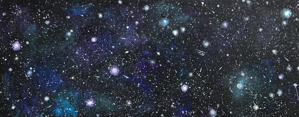 painting of galaxy, acrylic on canvas, © artwork by nykole mardones